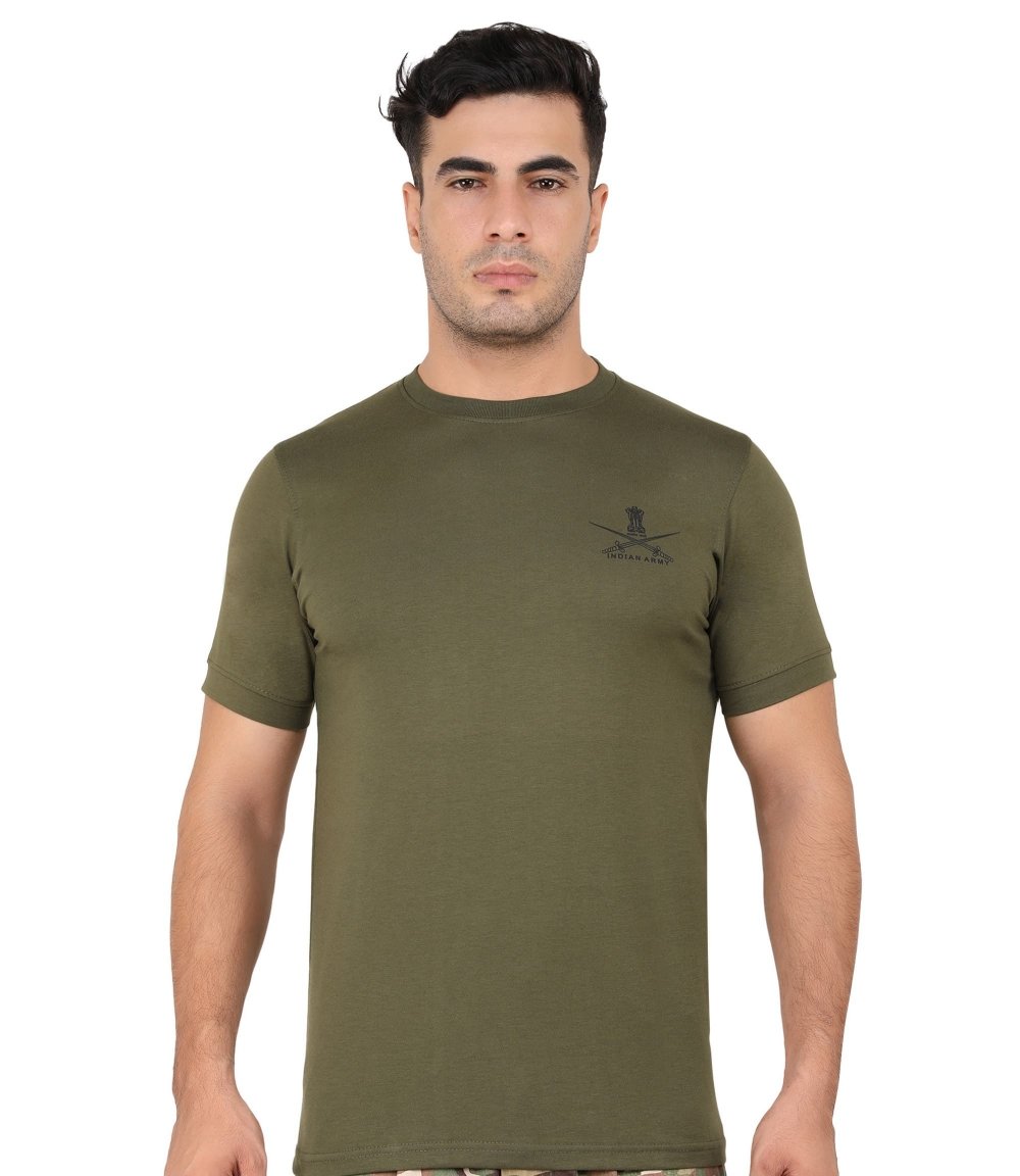 army green lycra half sleeves