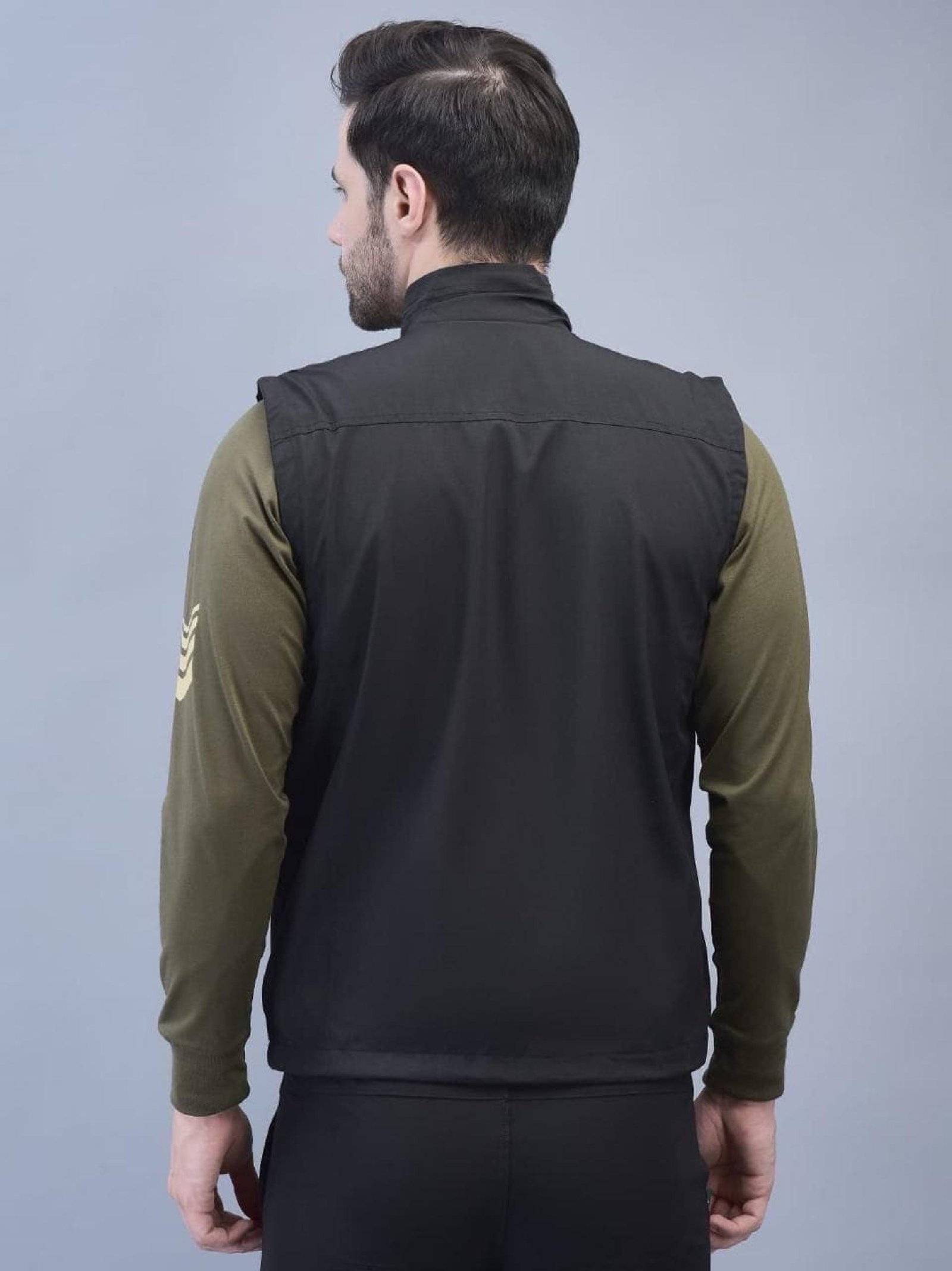 Black half jacket with multiple cargo pockets balidanand special forces