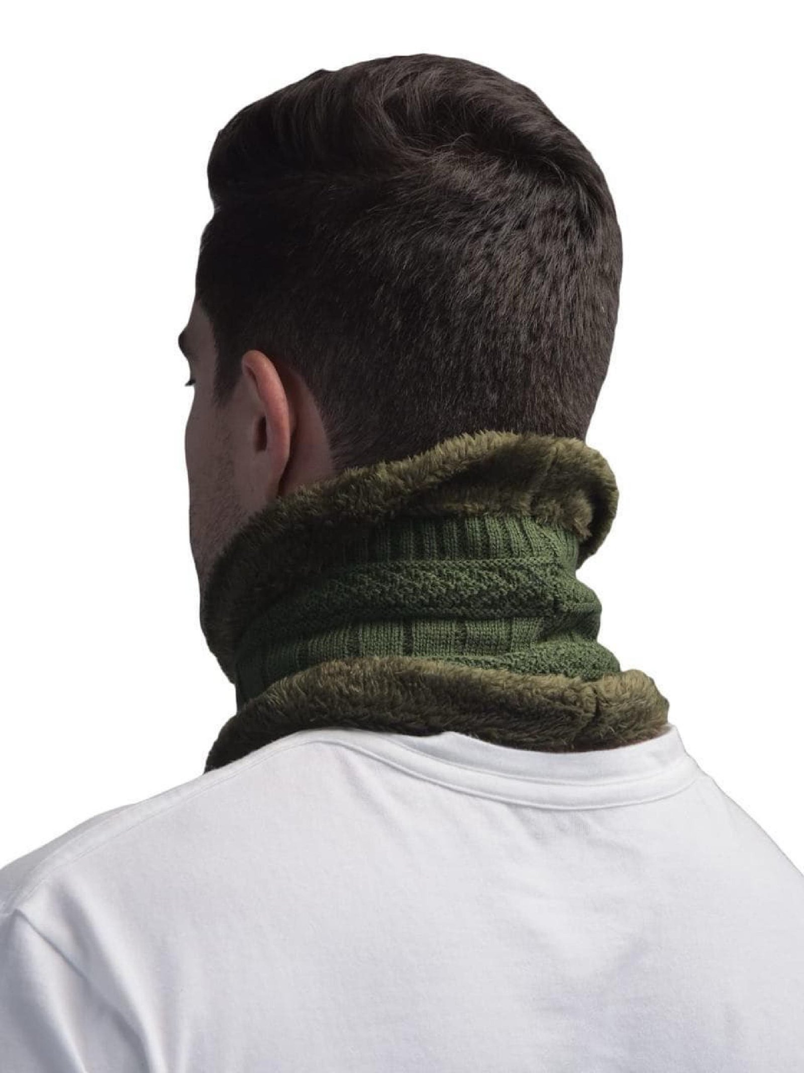 Wollen neck cover with inner velvet fur