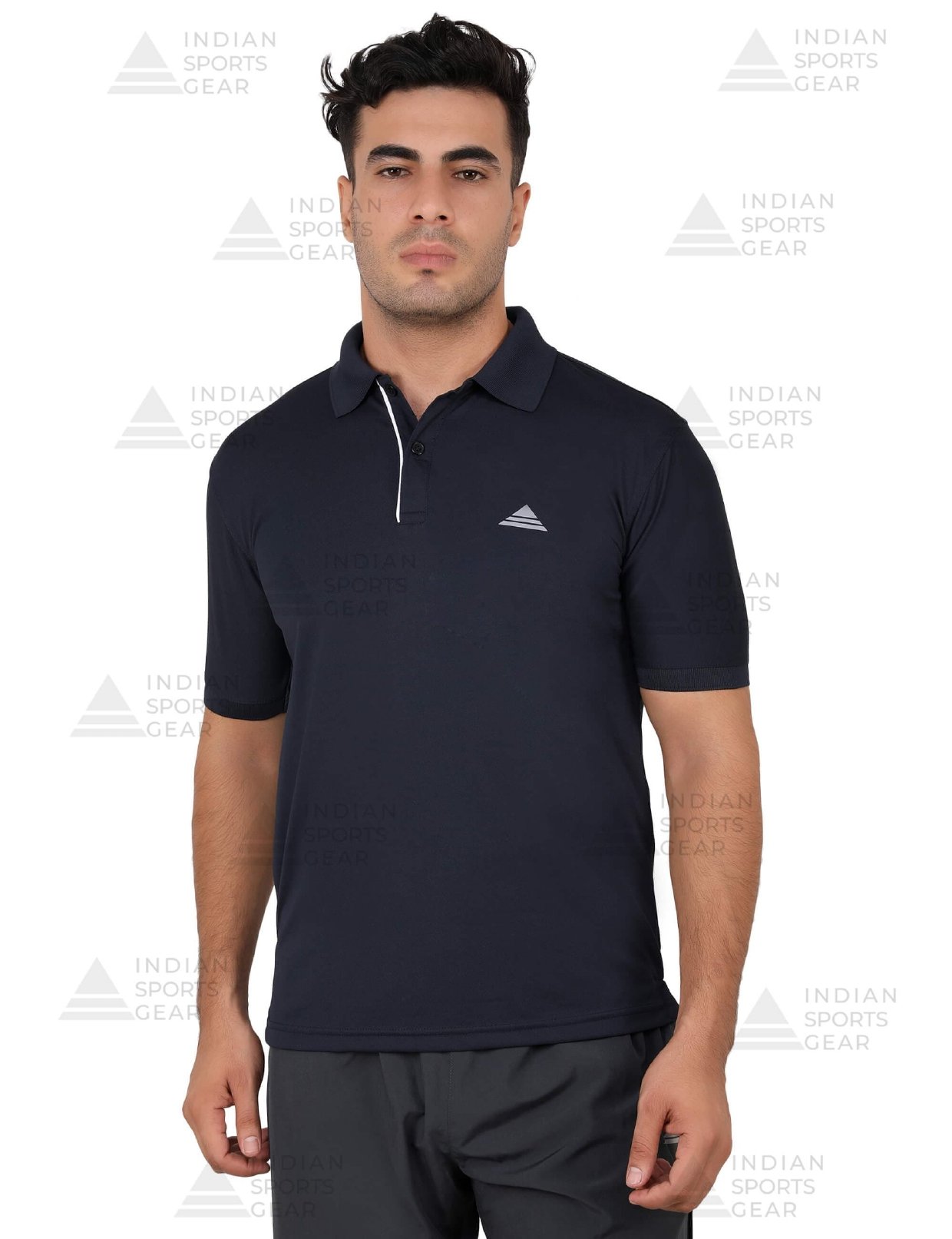 Black T-Shirt With White Piping