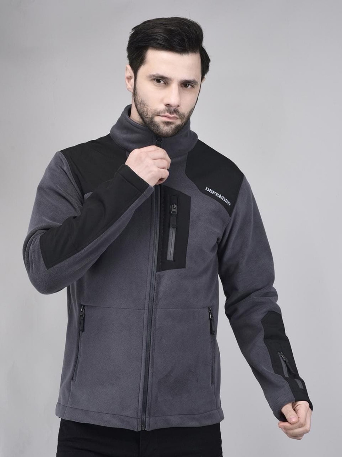 Defender Jacket Grey Black